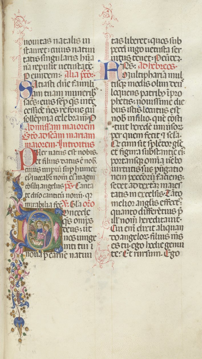 Missale: Fol. 22: الميلاد ، 1469. بواسطة بارتولوميو كابورالي