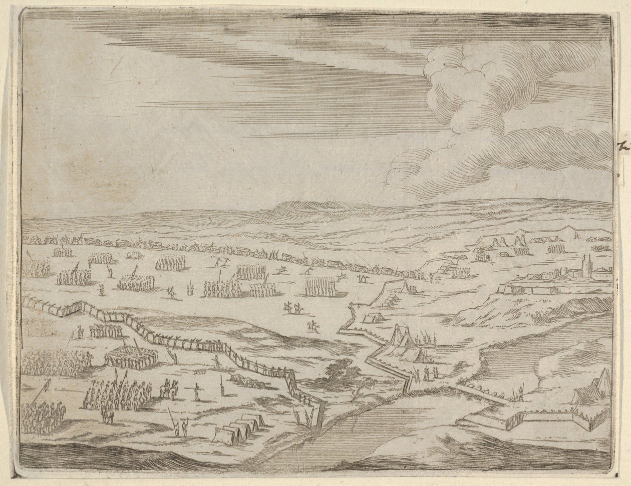 فرانشيسكو الأول ديستي يقترب من معسكر العدو تحت ذريعة المعركة ، على الرغم من ح ... ، 1659. بواسطة بارتولوميو فينيس