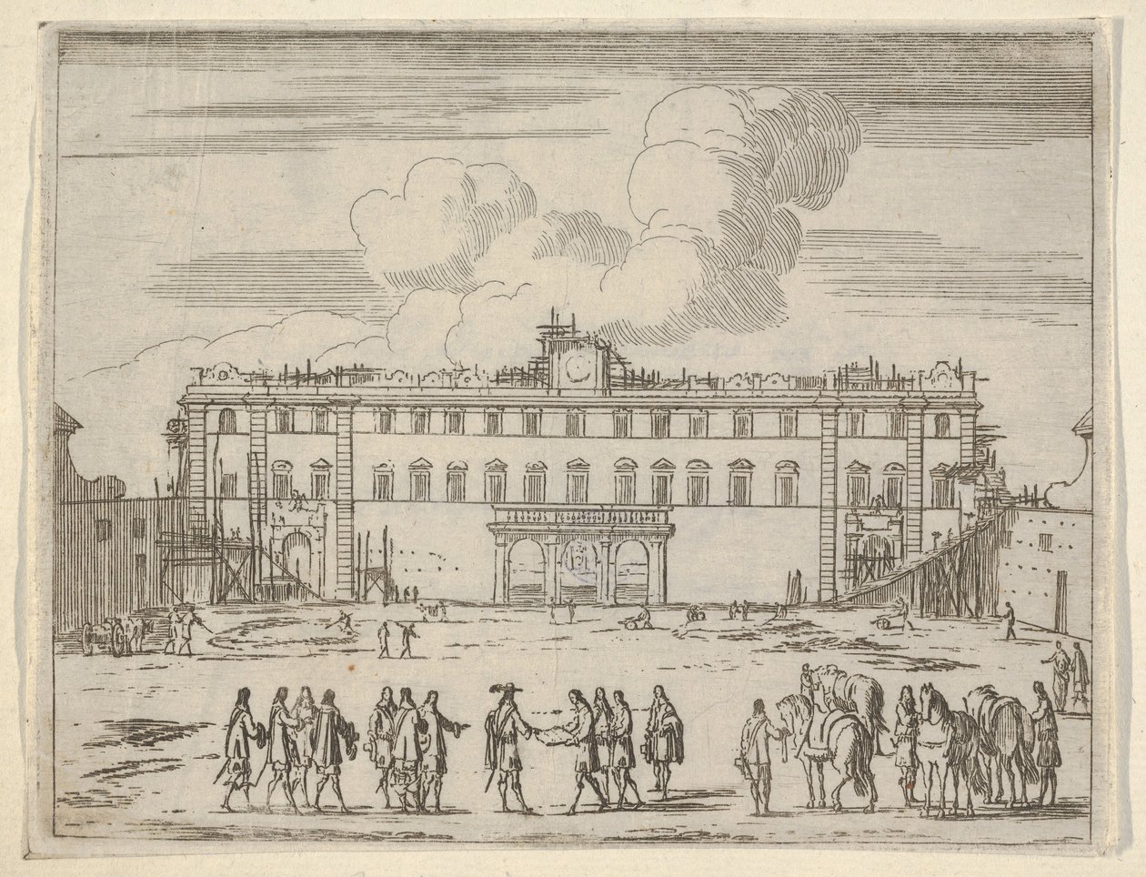Francesco I d'Este يبني Palazzo di Sassuolo ، من The Idea of a Prince and Hero Cris ... ، 1659. بواسطة بارتولوميو فينيس