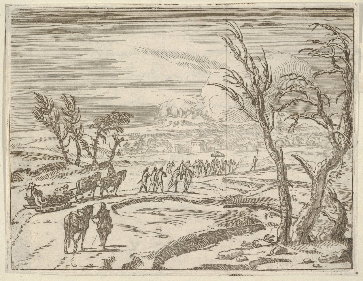 فرانشيسكو الأول ديستي ، على الرغم من انزعاجه ، يظهر تقواه أثناء السفر في الثلج ... ، 1659. بواسطة بارتولوميو فينيس