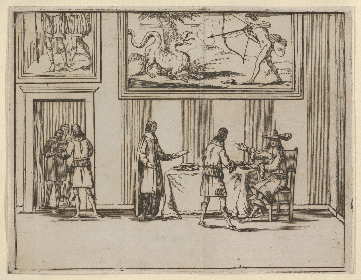 Francesco I d'Este يأمر بإعطاء الصدقات للفقراء ، من L'Idea di un Princip ...، 1659. بواسطة بارتولوميو فينيس