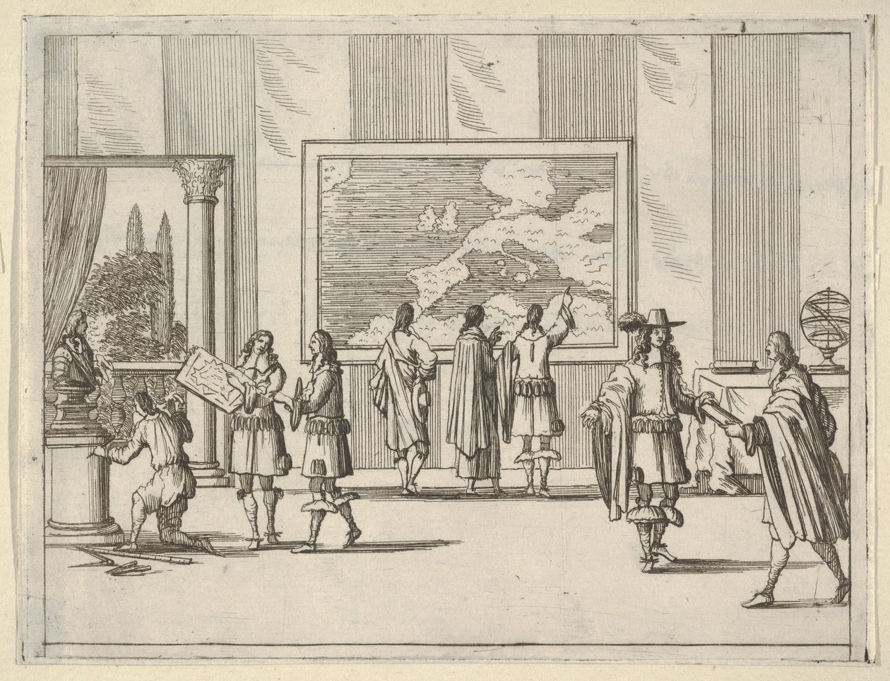 Francesco I d'Este يدعو العلماء الأجانب إلى المحكمة ، من L'Idea di un Principe ed Eroe C ...، 1659. بواسطة بارتولوميو فينيس