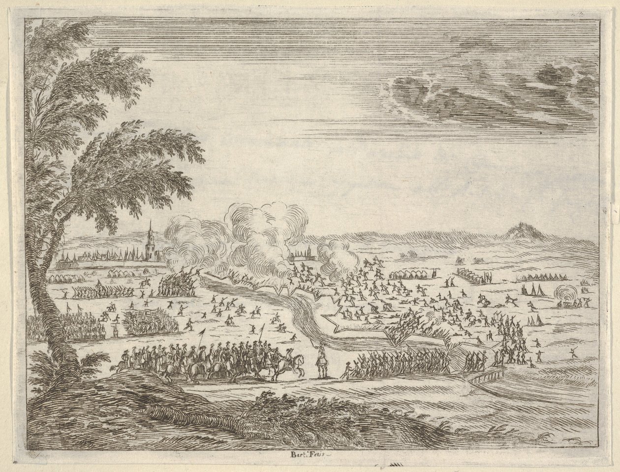 فرانشيسكو الأول ديستي ينطلق لحجز كريمونا ، يعبر الخندق بينه ... ، 1659. بواسطة بارتولوميو فينيس