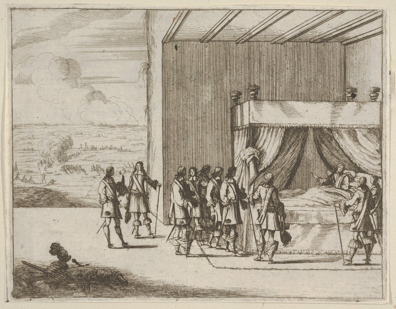 يواصل فرانشيسكو الأول ديستي ، الجريح في المعركة ، تنظيم حصار بافيا ، من L ... ، 1659. بواسطة بارتولوميو فينيس