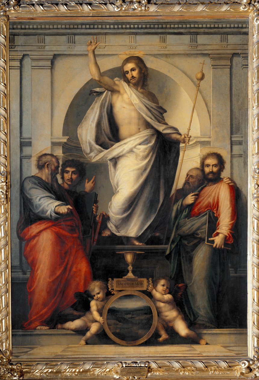 Christ rises among the evangelists (Wood painting بواسطة بارتولوميو فرا