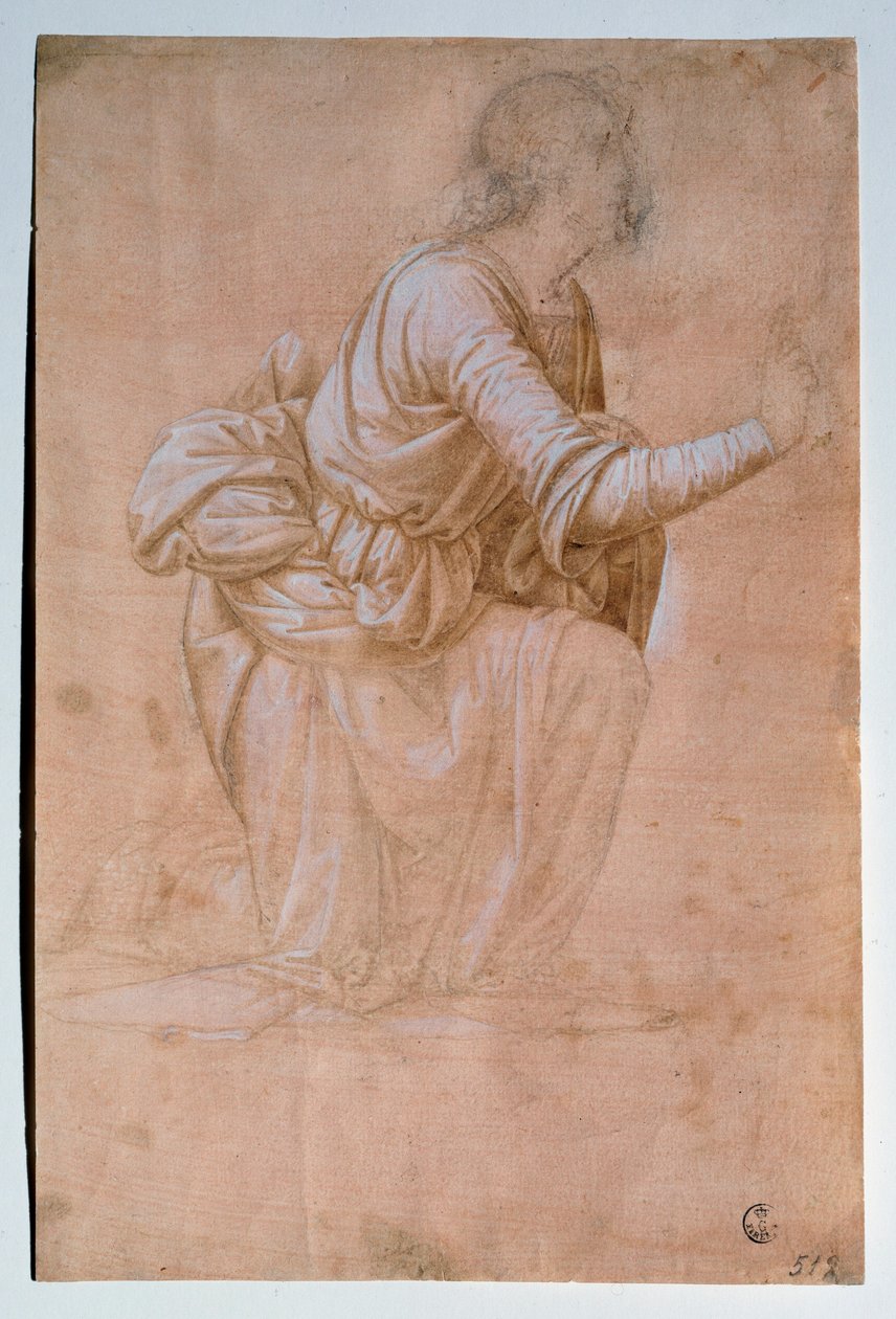 The Annunciation of Volterra (Angel of the Annunciation of Volterra) Drawing by Fra Bartolomeo (Bartolomeo della Porta detto) (1472-1517) Uffizi (Offices) Gabinetto Disegni e Stampe Italy بواسطة بارتولوميو فرا