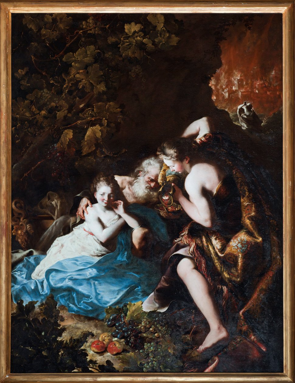 Loth et ses Filles (لوط وبناته) لوحة بارتولوميو جويدوبونو (1654-1709) 1694-1696 Musei di Strada Nuova Genes بواسطة بارتولوميو جيدوبونو