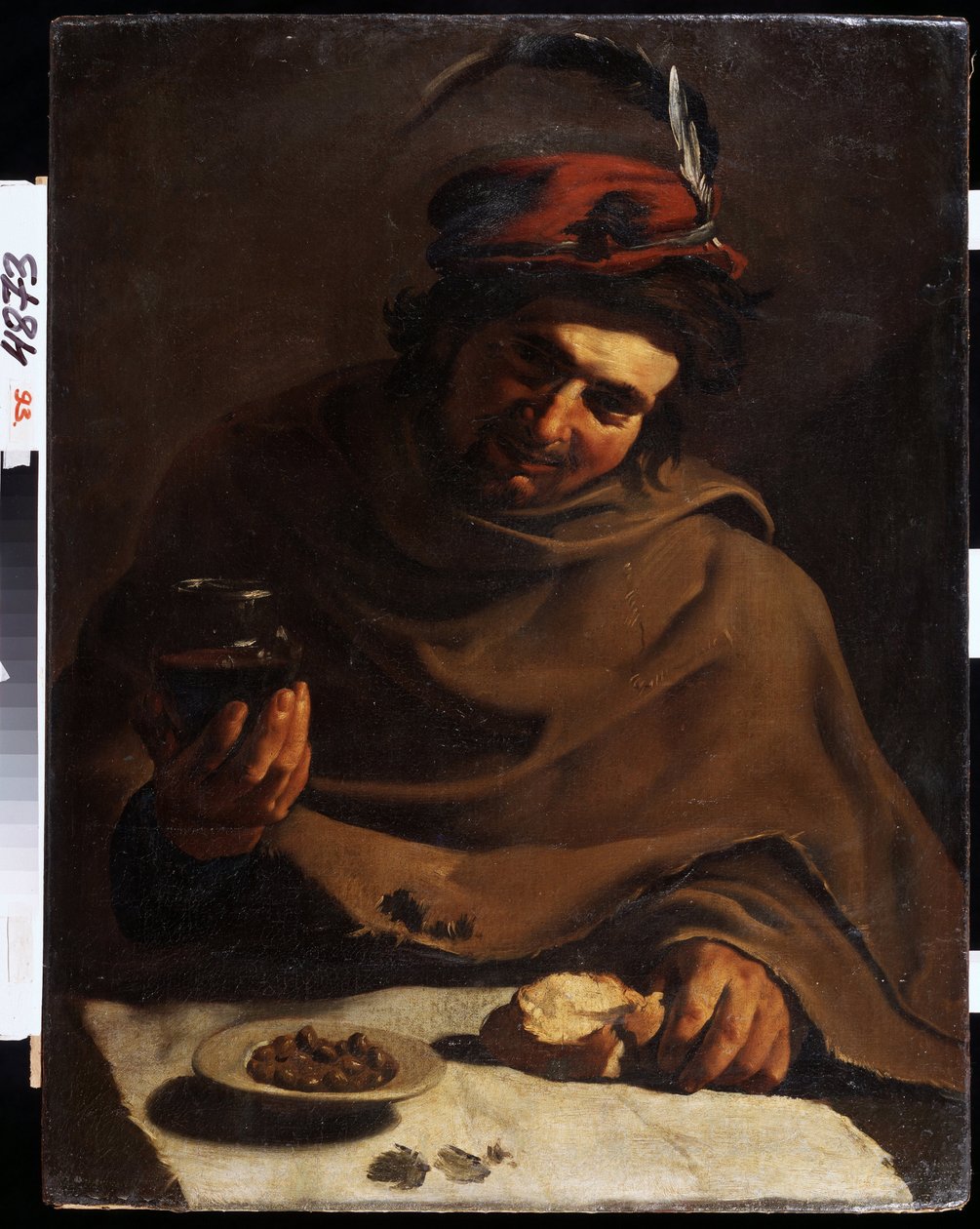 الإفطار (الإفطار). رسم بارتولوميو مانفريدي (1587-1622). زيت على قماش. الفن الإيطالي على الطراز الباروكي. متحف الدولة للفنون ، خاركيف أو خاركوف ، أوكرانيا. بواسطة بارتولوميو مانفريدي