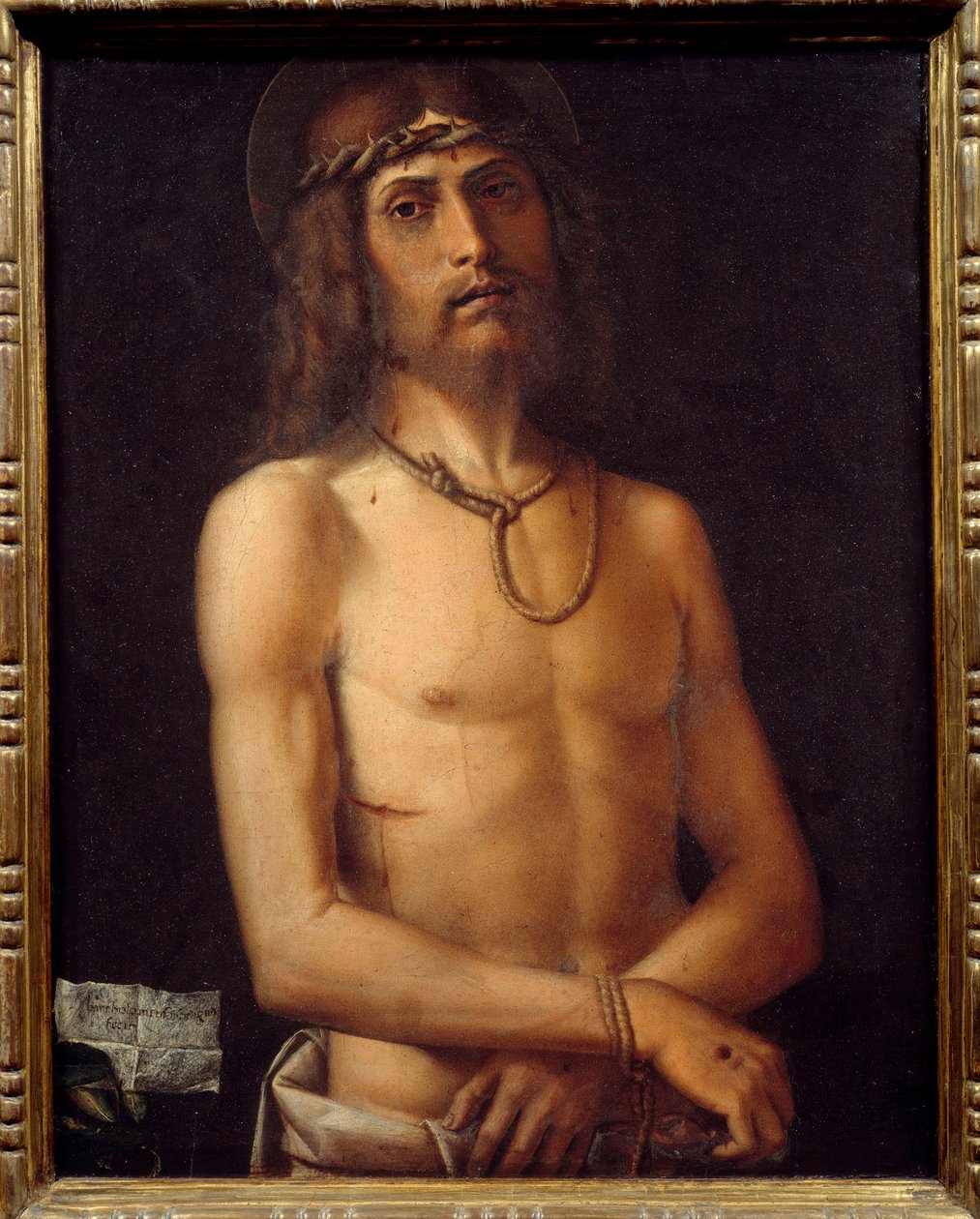 Ecce homo لوحة بارتولوميو مونتانا (1450-1523) شمس القرن الخامس عشر 0.55x0.43 م بواسطة بارتولوميو مونتانا