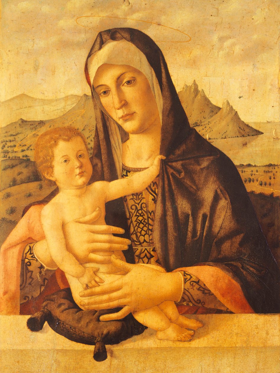 مادونا والطفل جالسان ، بواسطة بارتولوميو مونتانا (حوالي 1450-1523) بواسطة بارتولوميو مونتانا