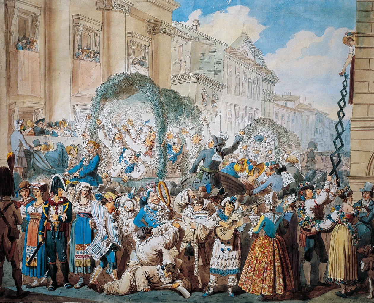 مشهد شهم في سان كارلو آل كورسو في روما ، بواسطة بارتولوميو بينيلي (1781-1835) بواسطة بارتولوميو بينيلي