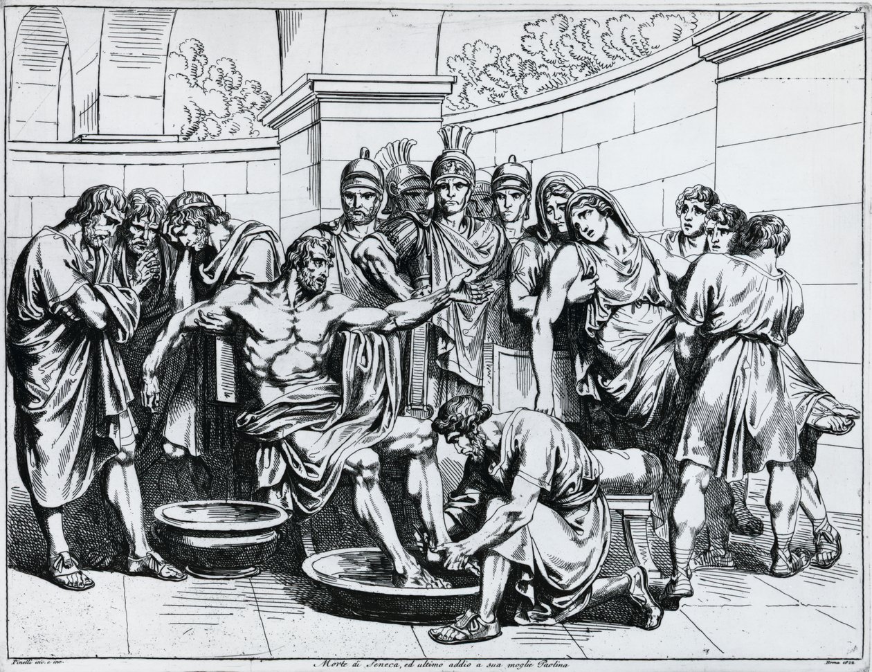 موت سينيكا ، نقش بارتولوميو بينيلي (1781-1835) ، من إستوريا ديل إمبيراتوري بواسطة بارتولوميو بينيلي