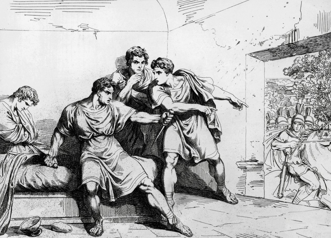 وفاة نيرون ، من تاريخ الأباطرة ، بدءًا من أوتافيو ، نقش بارتولوميو بينيلي (1781-1835) ، روما بواسطة بارتولوميو بينيلي