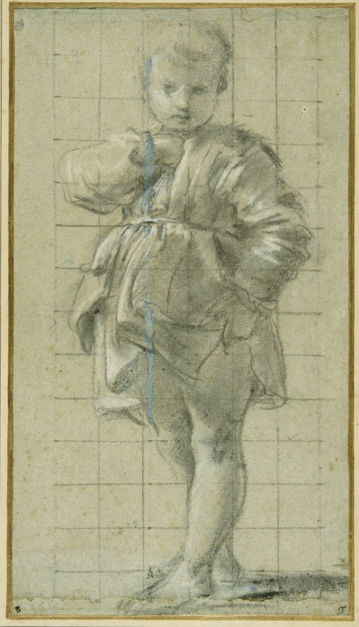 A young boy standing (black chalk on carta azzurra) بواسطة بارتولوميو شيدوني
