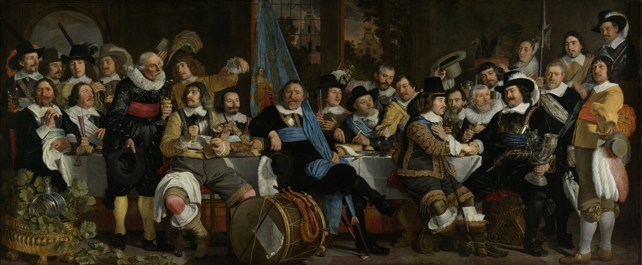 مأدبة نقابة Crossbowmen احتفالًا بمعاهدة مونستر ، 1648 بواسطة Bartolomeus van der Helst
