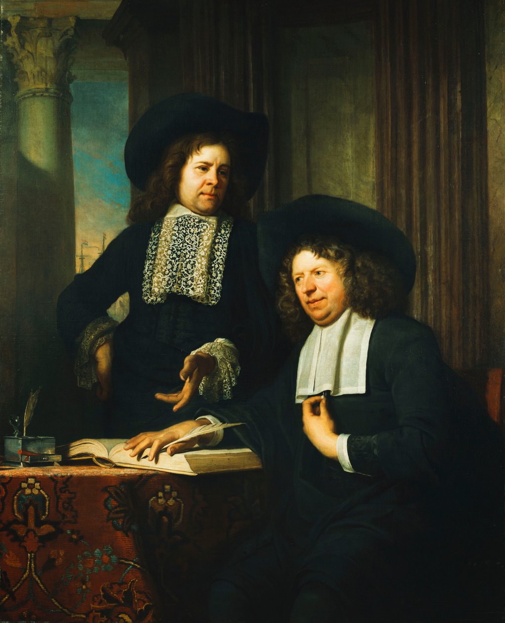 اثنان من السادة ، جالس على طاولة ، بواسطة Bartolomeus van der Helst