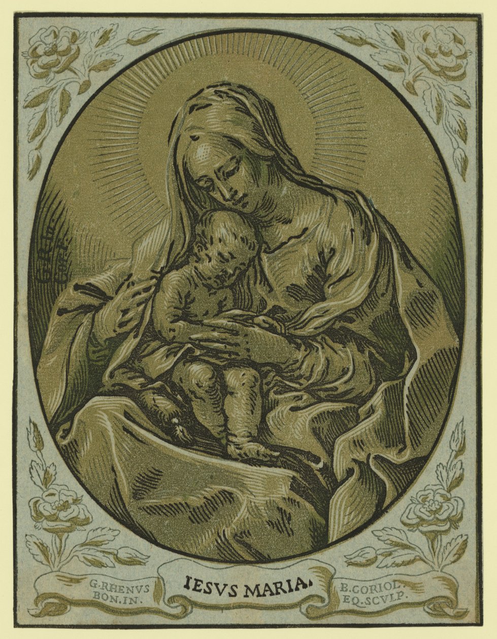 مادونا والطفل ، قطع خشبية chiaroscuro ، بقلم بارتولوميو كوريولانو بواسطة بارتولوميو كوريولانو