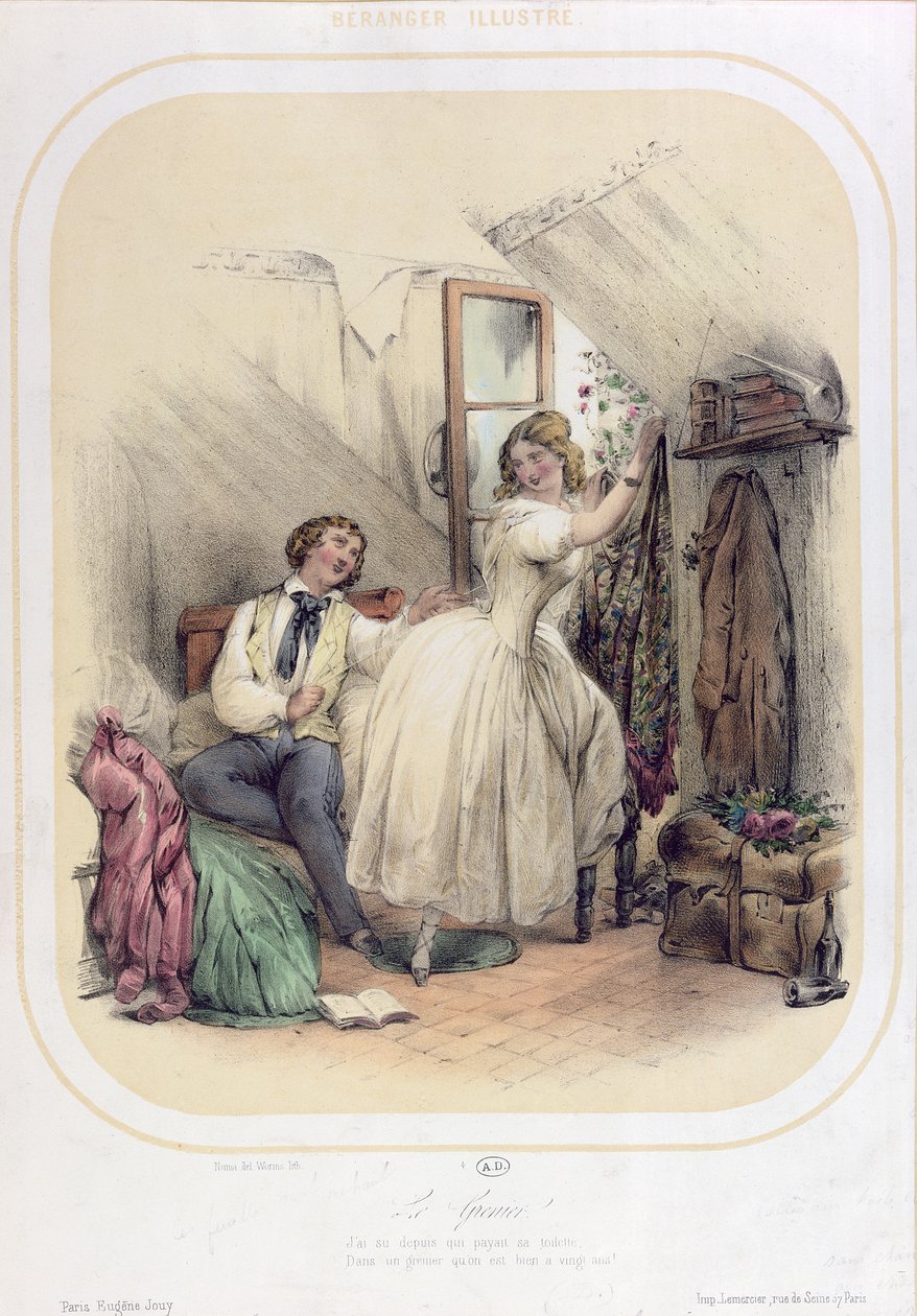 رسم توضيحي لأغنية Le Grenier بواسطة Pierre Jean de Beranger (1780-1857) بواسطة باساجيت نوما