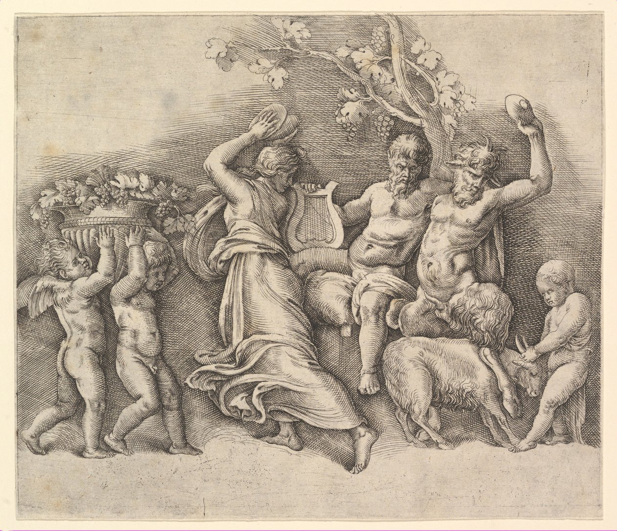 A Bacchanal، 1530-61. بواسطة باتيستا فرانكو فينيزيانو