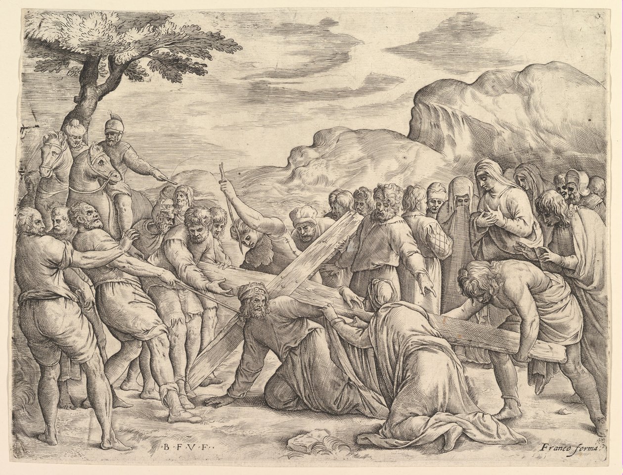 المسيح يحمل الصليب ، كاليفورنيا. 1552. بواسطة باتيستا فرانكو فينيزيانو