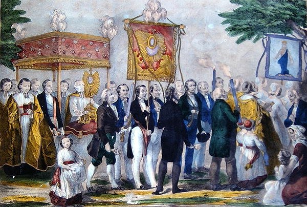 موكب Confrerie du Tres Saint Sacrament. أوائل القرن التاسع عشر (لون ليثو) بواسطة بوتز بوتز