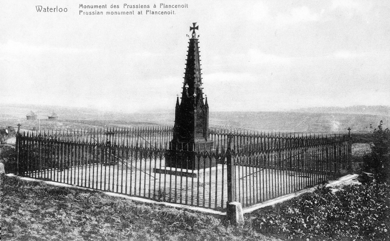 النصب التذكاري البروسي في Plancenoit ، بطاقة بريدية تذكارية c.1912 (فوتوليثو) بواسطة مصور بلجيكي