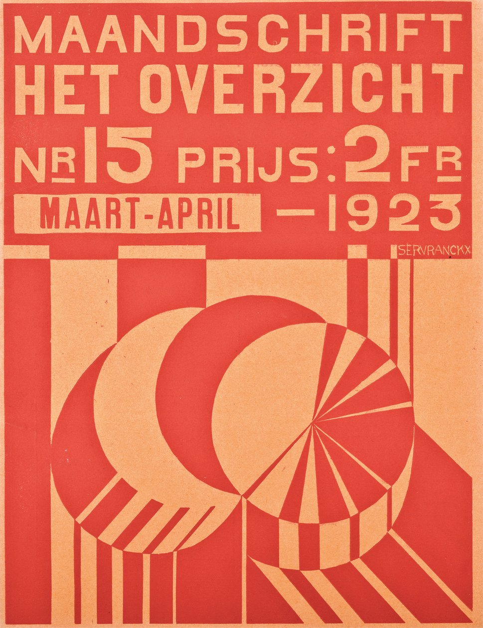غلاف لإصدار مارس-أبريل 1923 من مجلة "Hetoverzicht" ، 1923 بواسطة المدرسة البلجيكية