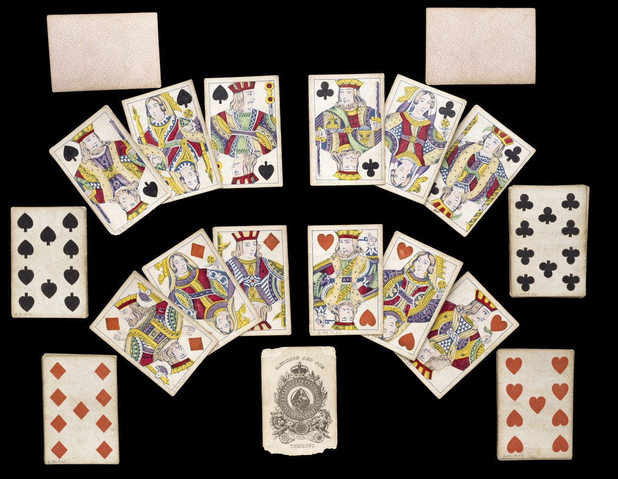 سطح أوراق اللعب ، ج. 1835-1840 (ورق مطبوع ومطلي) بواسطة المدرسة البلجيكية