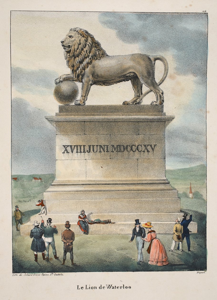 Le Lion de Waterloo، c.1895 (photochrom) بواسطة المدرسة البلجيكية