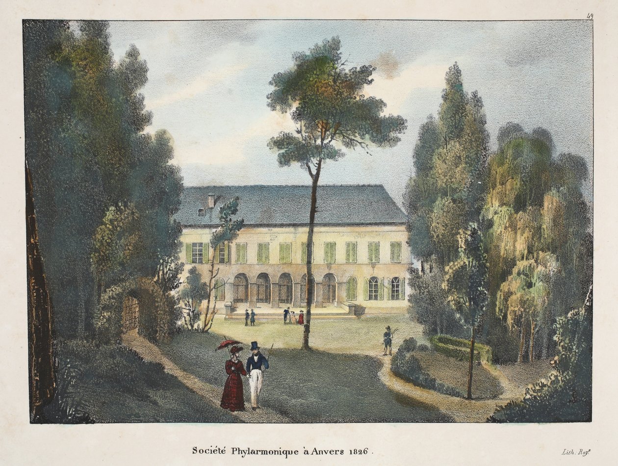 Societe Phylarmonique a Anvers 1826 ، c.1895 (photochrom) بواسطة المدرسة البلجيكية