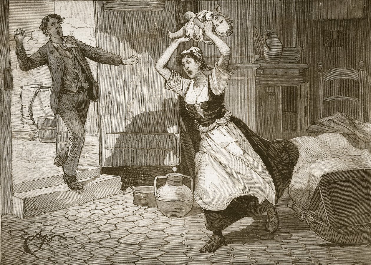 أم تقتل طفلها من "لو بيتي باريزيان" ، 6 سبتمبر 1891 بواسطة Beltrand و Clair Guyot ، E. Dete