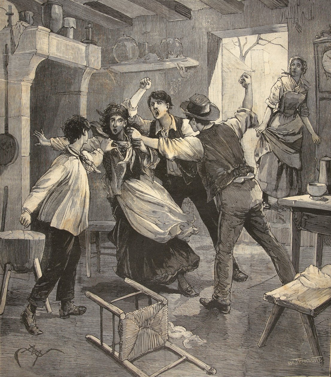 أم قتلت من قبل أطفالها ، من "لو بيتي باريزيان" ، 9 أغسطس 1891 بواسطة Beltrand و Clair Guyot ، E. Dete
