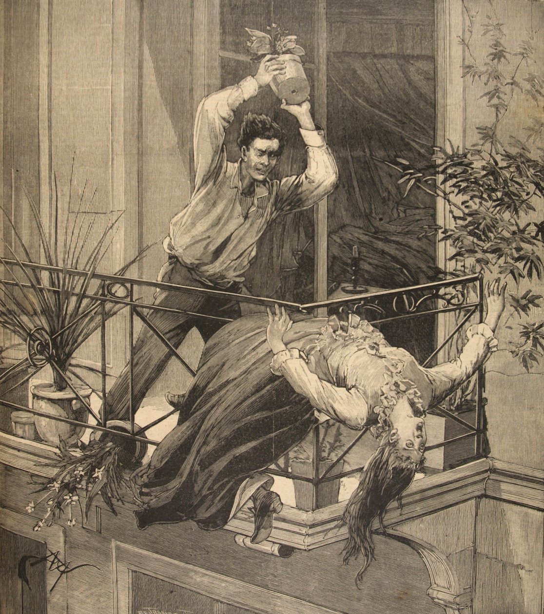 أم قتلت على يد ابنها ، من `` لو بيتي باريزيان &39;&39; ، 20 سبتمبر 1891 بواسطة Beltrand و Clair Guyot ، E. Dete