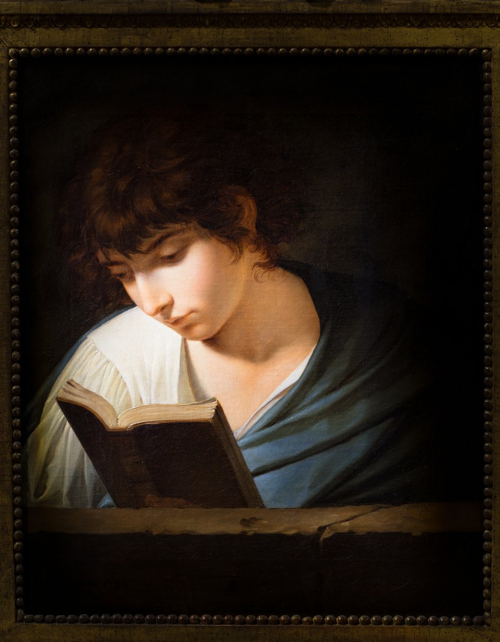 شاب يقرأ هوميروس بواسطة Benigne Gagnereaux