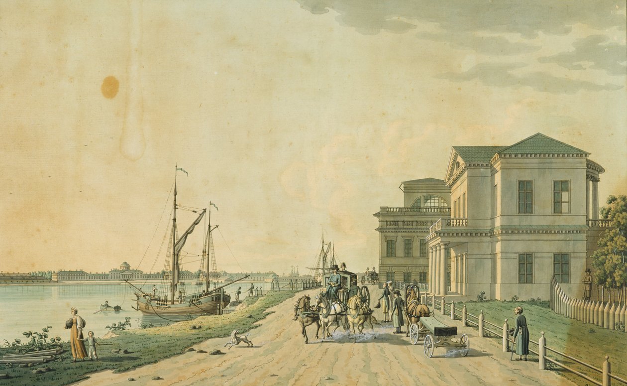 القصر الإمبراطوري لتورايد والمناطق المحيطة بها ، سانت بطرسبرغ ، 1799 (النقش مع مرحاض) بواسطة بنيامين باترسون