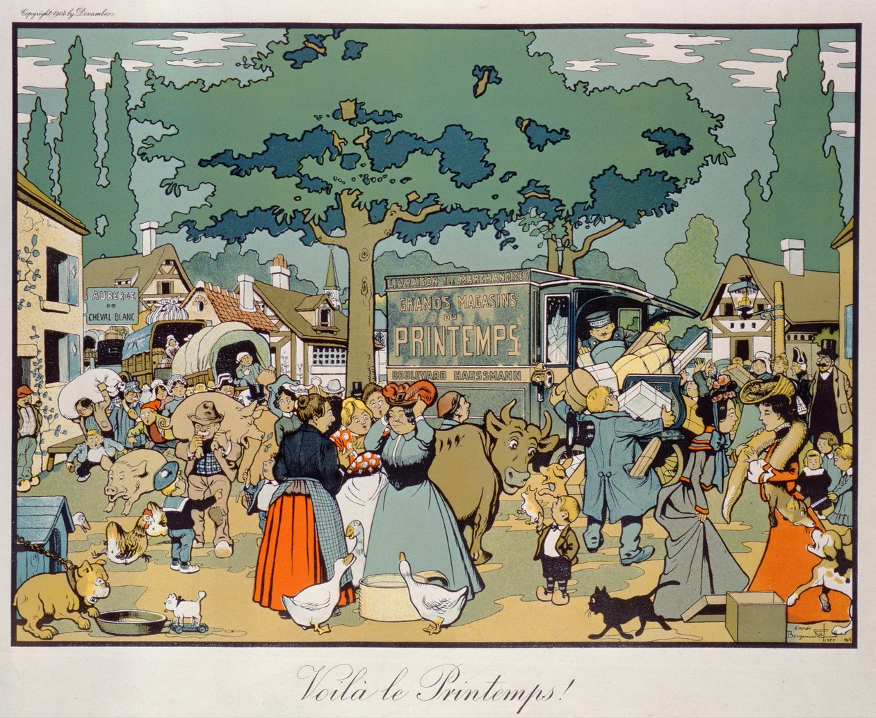 خدمة ملصقات الإعلانات "Le Printemps" ، 1904 بواسطة بنيامين رابيير