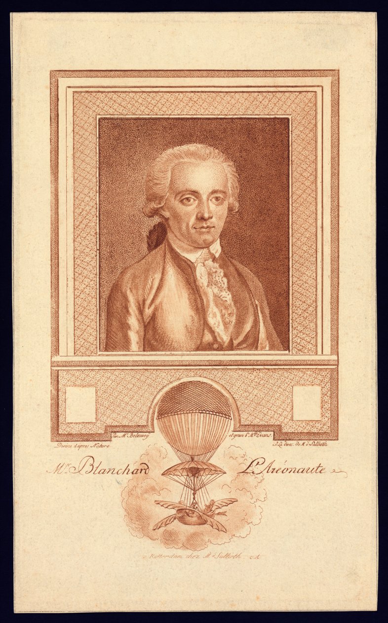 السيد بلانشارد ، رائد فضاء ، نقش 1780-1800 بواسطة بنيامين صموئيل Bolomey