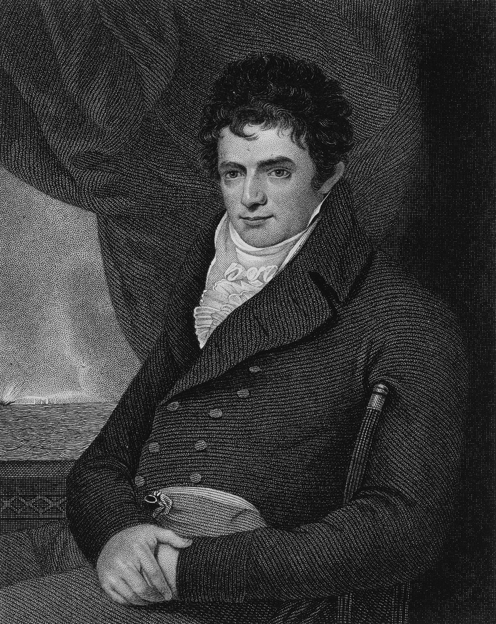 روبرت فولتون (1765-1815) ، منقوش بواسطة جورج باركر (fl.1834-d.1868) بواسطة بنيامين ويست
