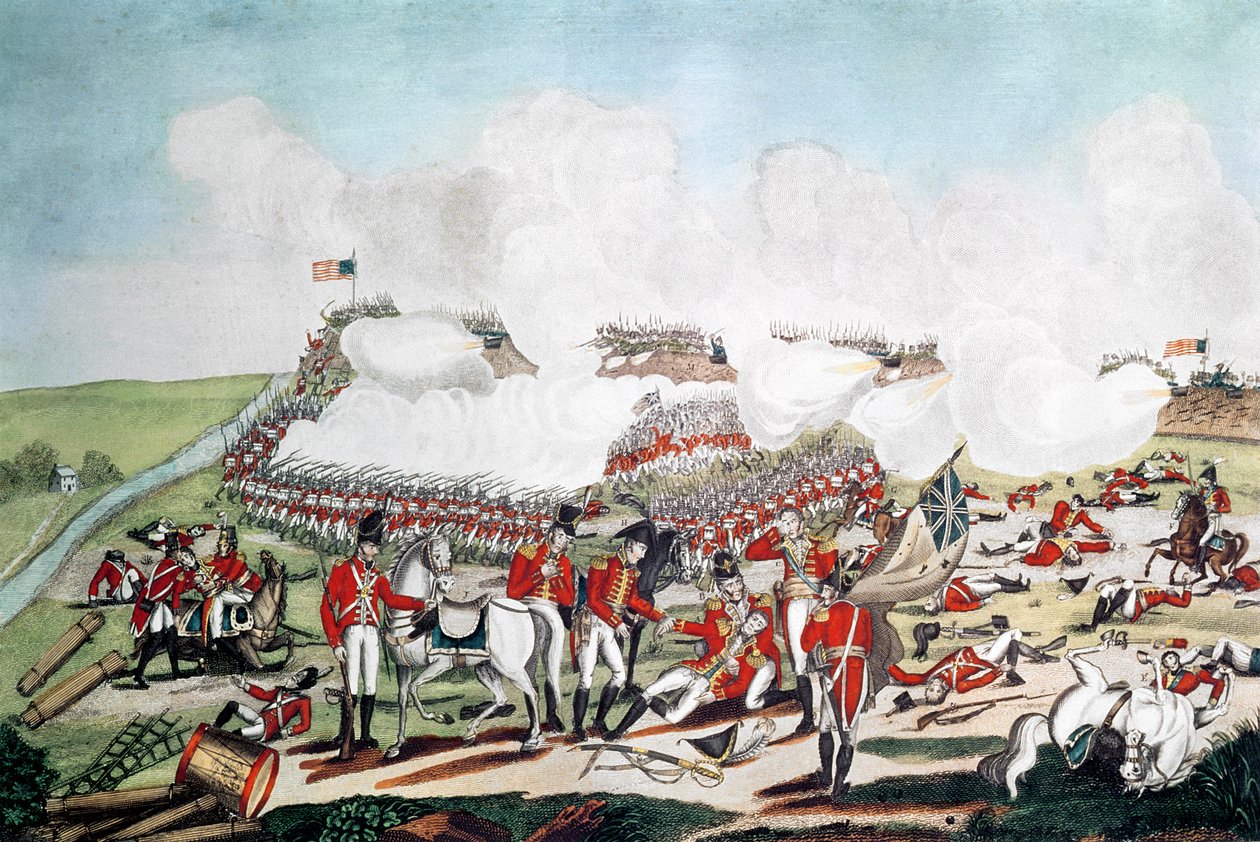 ال معركة نيو أورليانز وموت اللواء باكنهام ، 8 يناير 1815 ، نقشها جوزيف ييغر (c.1792-1859) المنشورة عام 1817 (النقش اليدوي) بواسطة بنيامين ويست