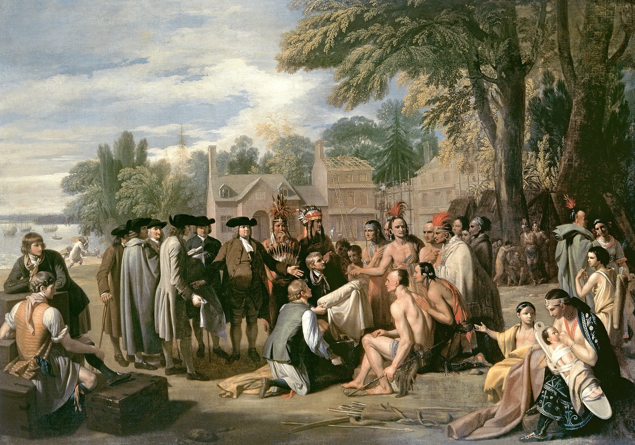 معاهدة ويليام بين مع الهنود في نوفمبر 1683 ، 1771-72 بواسطة بنيامين ويست