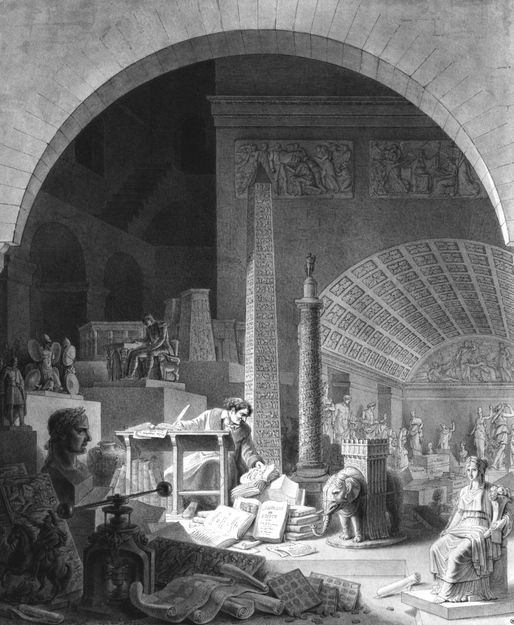 دومينيك فيفانت دينون (1747-1825) يصنف مجموعة اللوفر بواسطة بنيامين زيكس