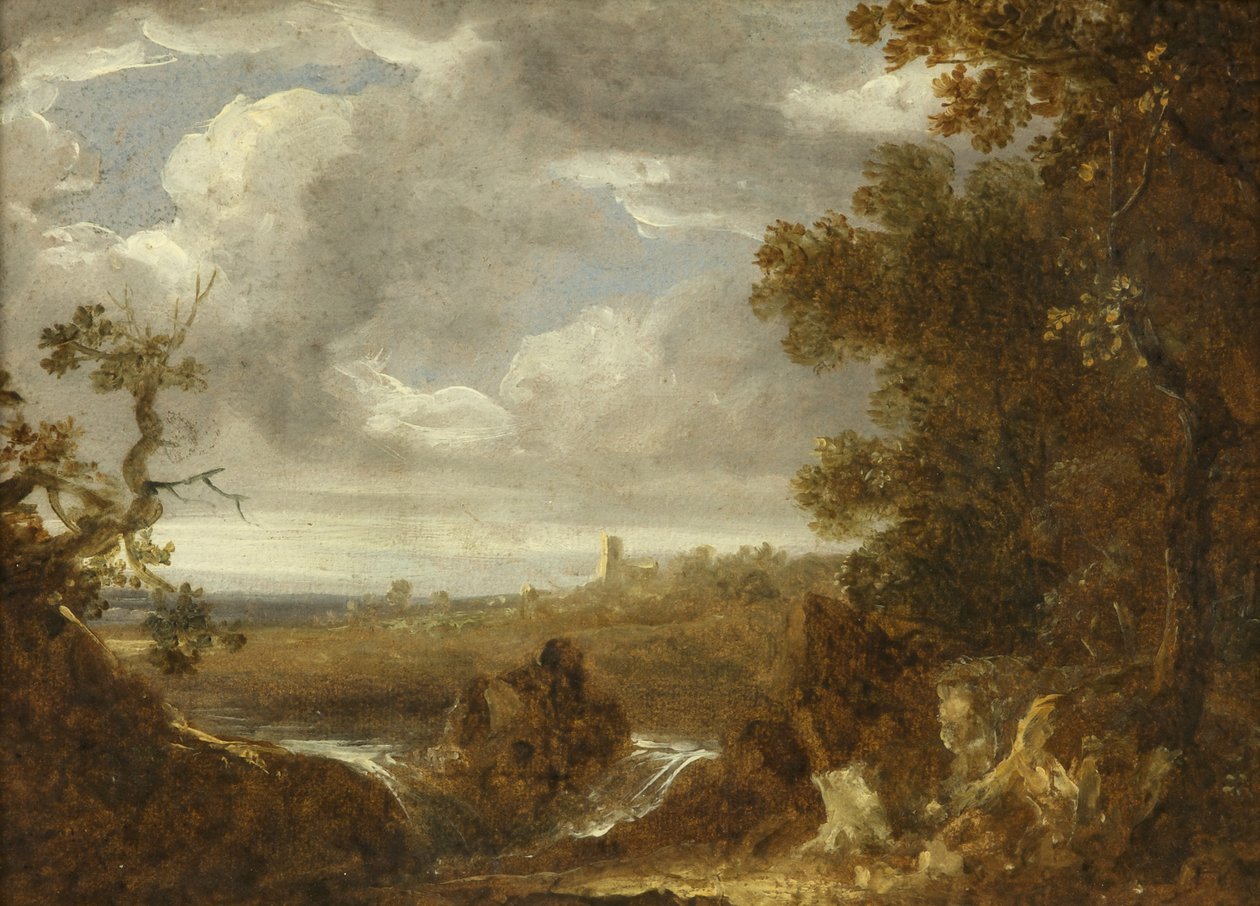 Landscape in North Wales (oil on paper) بواسطة بنيامين باركر