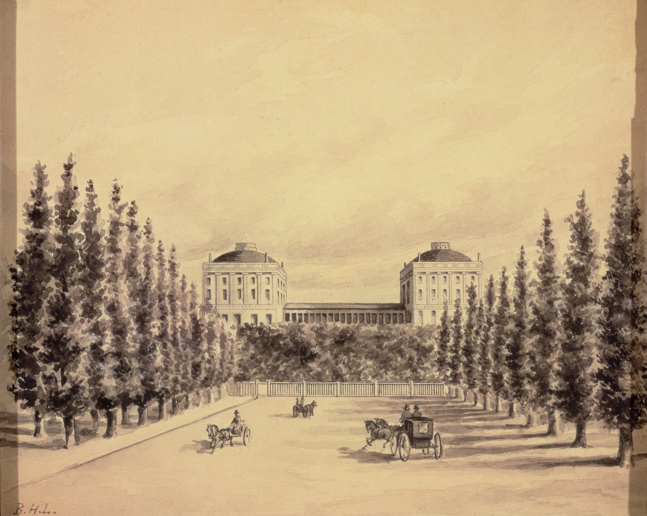مبنى الكابيتول الأمريكي من شارع بنسلفانيا ، c.1814 بواسطة بنيامين هنري لاتروب