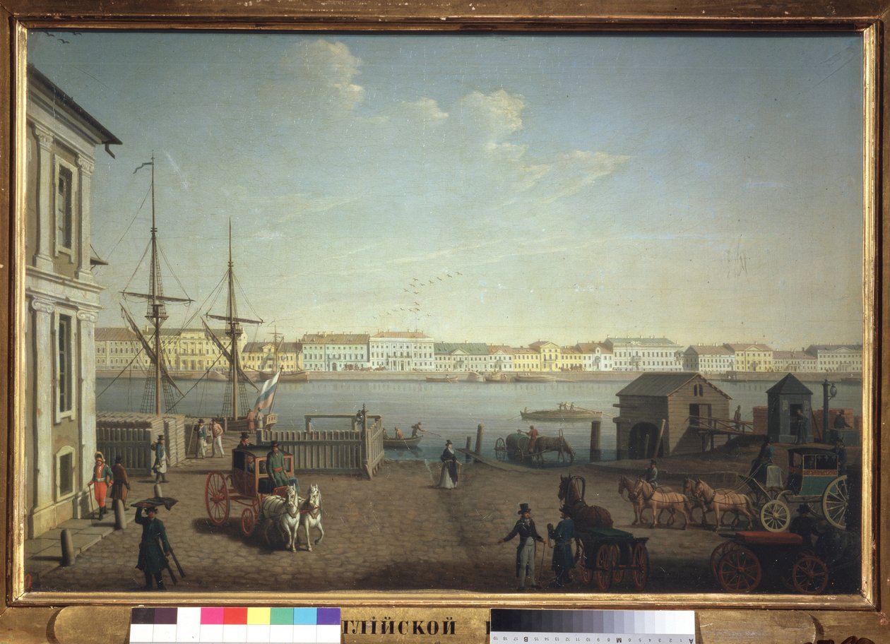 The Quai des Anglais في سانت بطرسبرغ. لوحة لبنيامين باتيرسن (1748-1815) ، زيت على قماش ، حوالي عام 1790. الفن السويدي بواسطة بنيامين باترسون