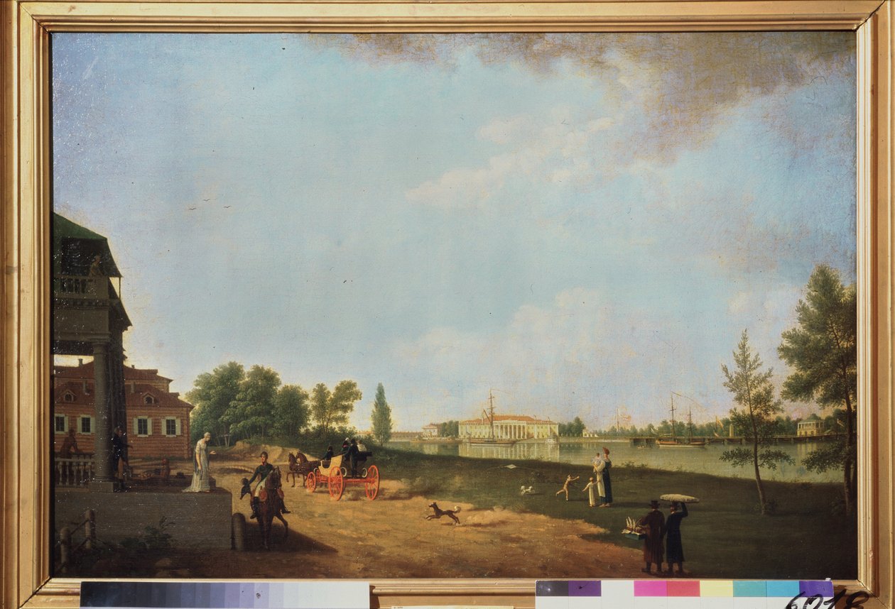 منظر لقصر كاميني (جزيرة الحجر) ، في سانت بطرسبرغ. لوحة بنجامن باتيرسن (1748-1815) ، زيت على قماش بواسطة بنيامين باترسون