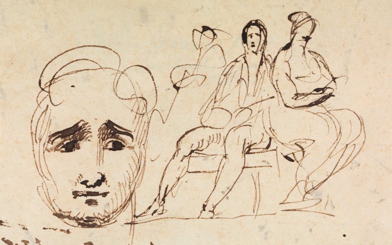 رسم بورتريه وشخصيات جالسة بواسطة بنيامين روبرت هايدون