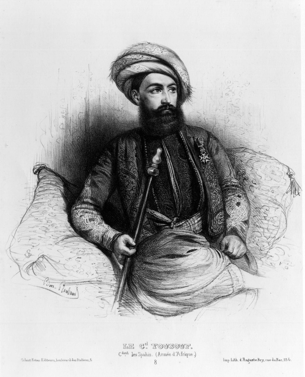 جوزيبي فانتيني (أو فانيتي) ، المعروف باسم يوسف أو يوسف (1809-1866) ، قائد Spahis (الجيش الأفريقي) (رسم) بواسطة بنيامين روبود