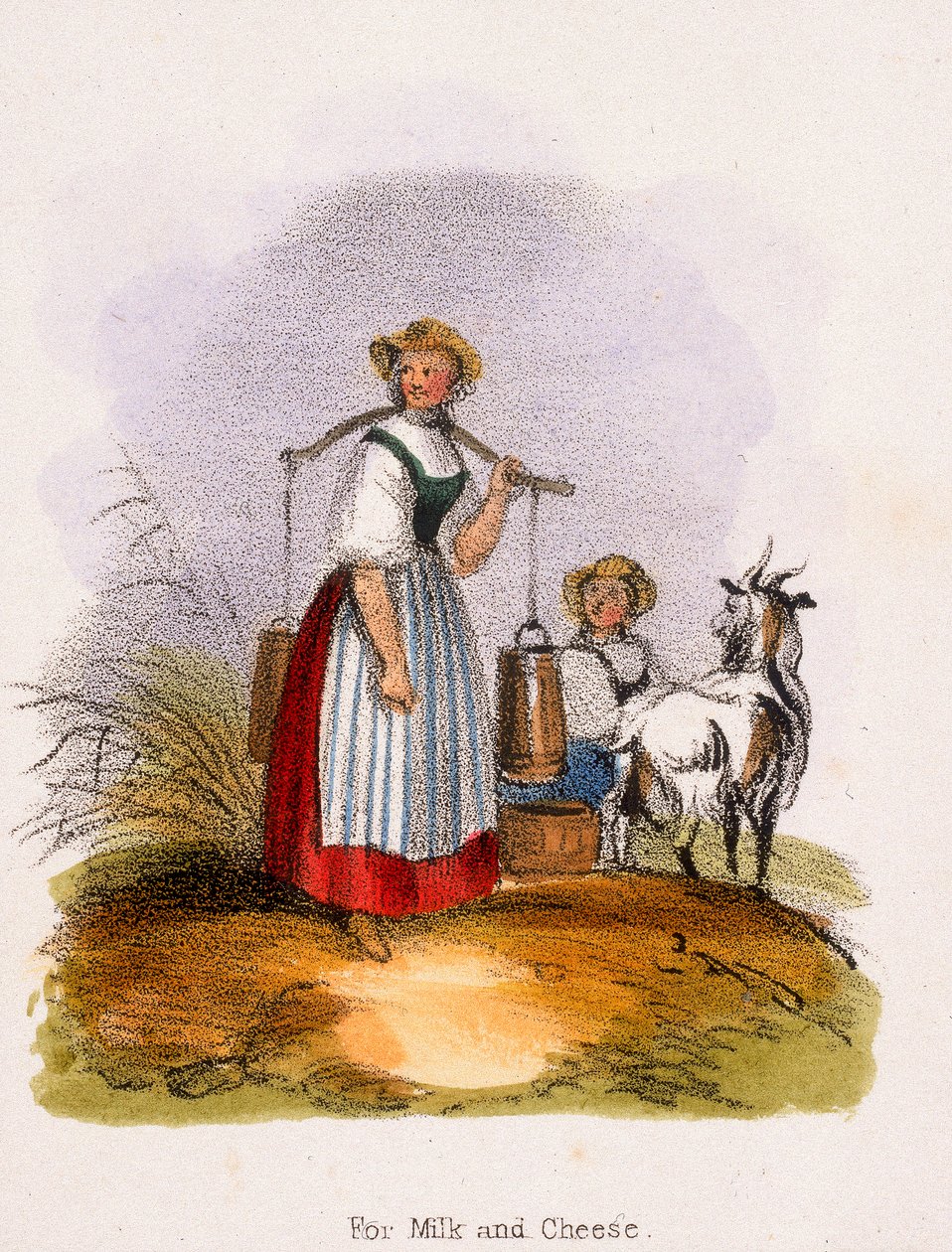 للحليب والجبن ، c1845 بواسطة بنيامين ووترهاوس هوكينز