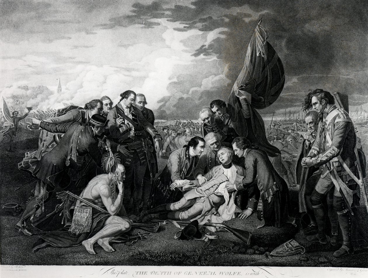وفاة الجنرال وولف (1727-59) 1759 ، نقشها أوغسطين ليجراند (نقش) (صورة بوند) (انظر أيضًا 105409 ، 124902 und 153197) بواسطة بنيامين ويست
