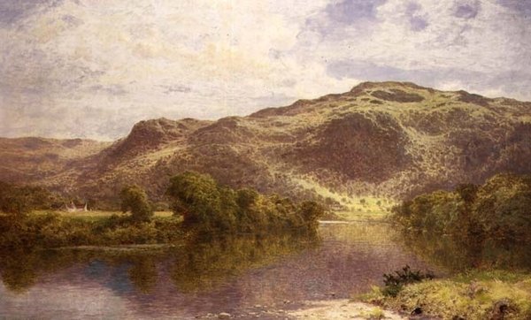 لا تزال بركة على نهر كونواي ، تشيرشبول ، أسفل Bettwys-y-Coed بواسطة بنيامين ويليامز ليدر